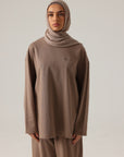 Mode.st Long Sleeve Cotton Tee - Taupe