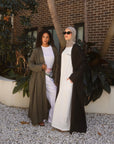 Mode.st Linen Open Abaya - Black