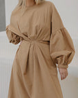 Amorina Cotton Dress - Tan