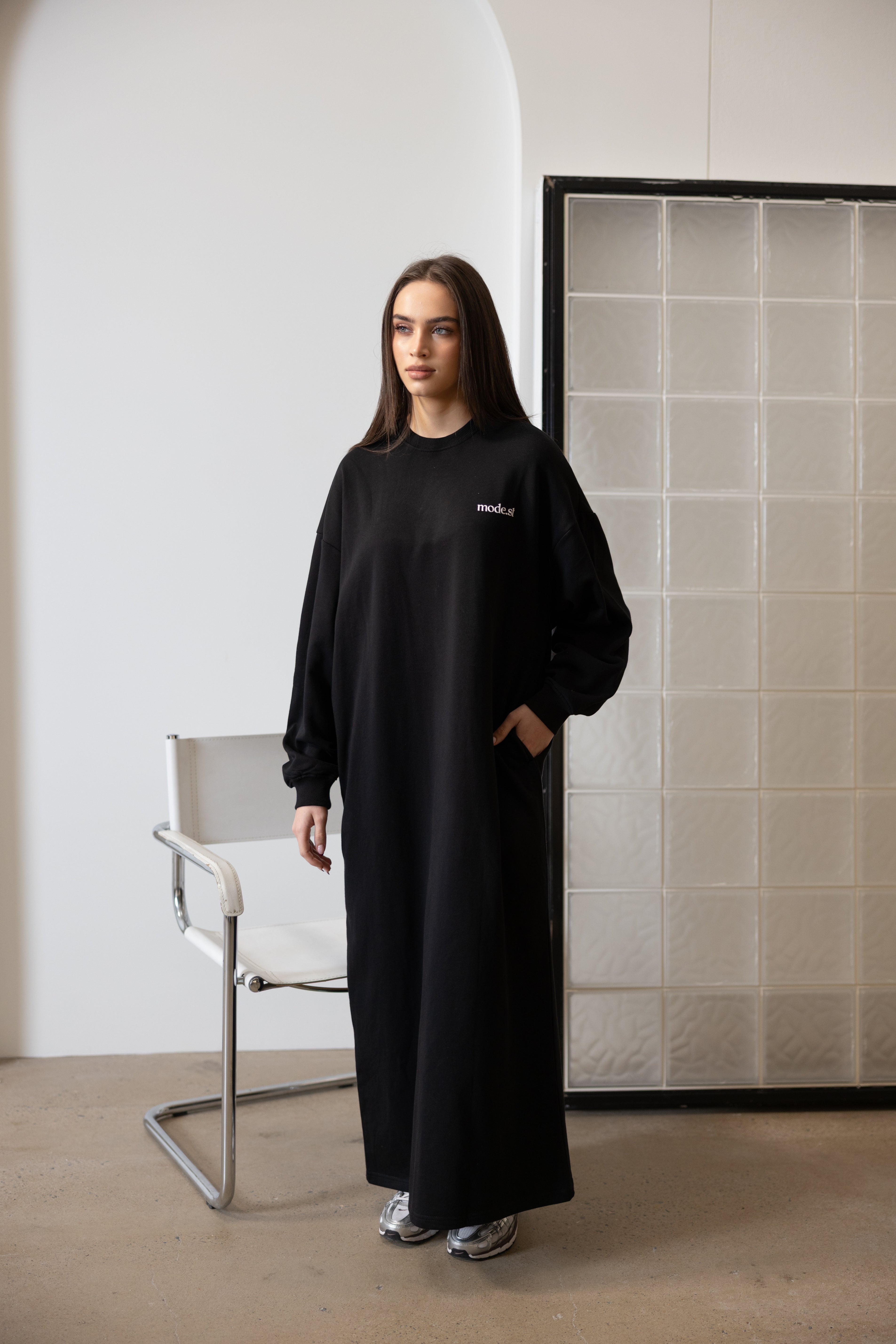 MODE.ST SWEATER DRESS - Black