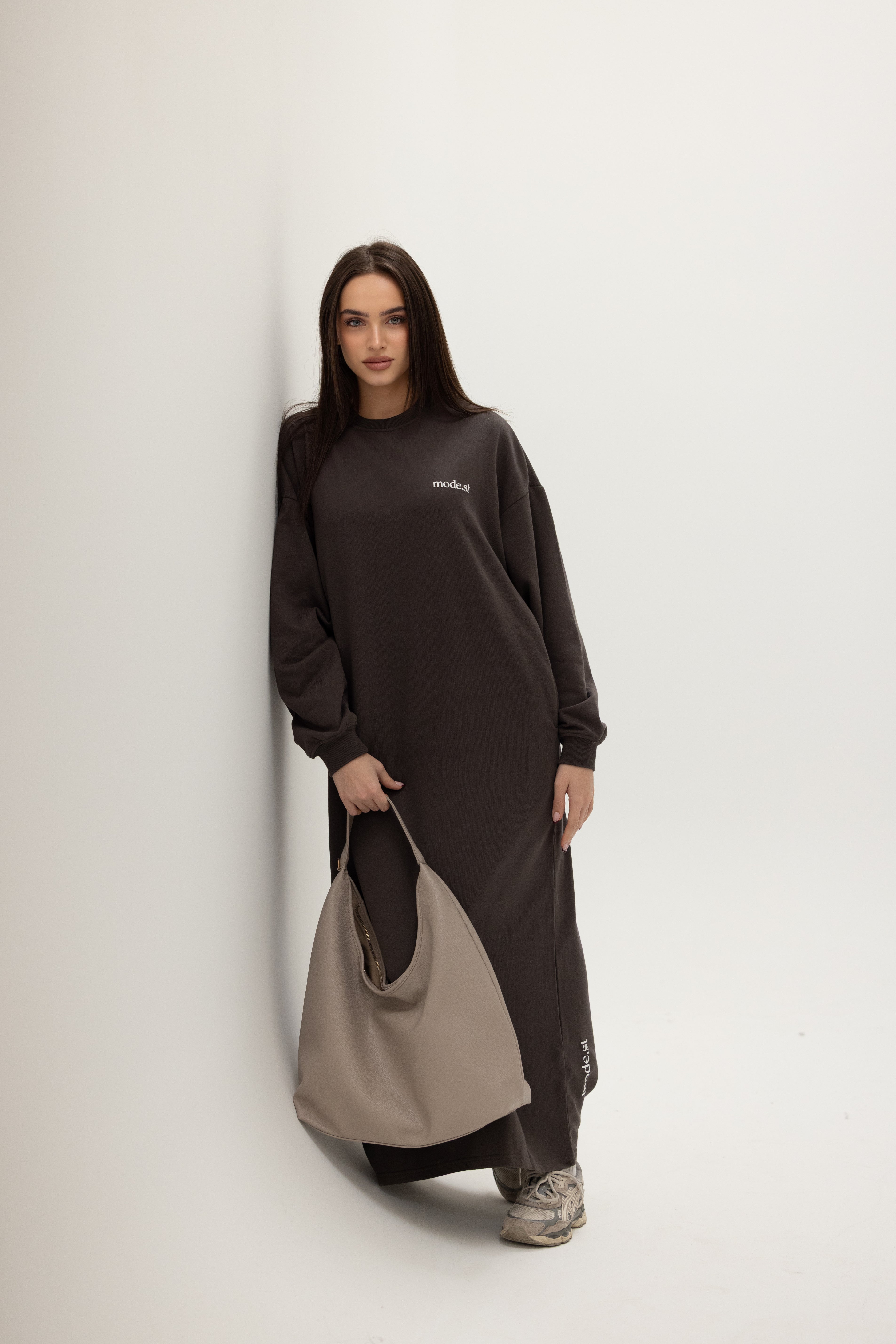 MODE.ST SWEATER DRESS - Pebble Grey