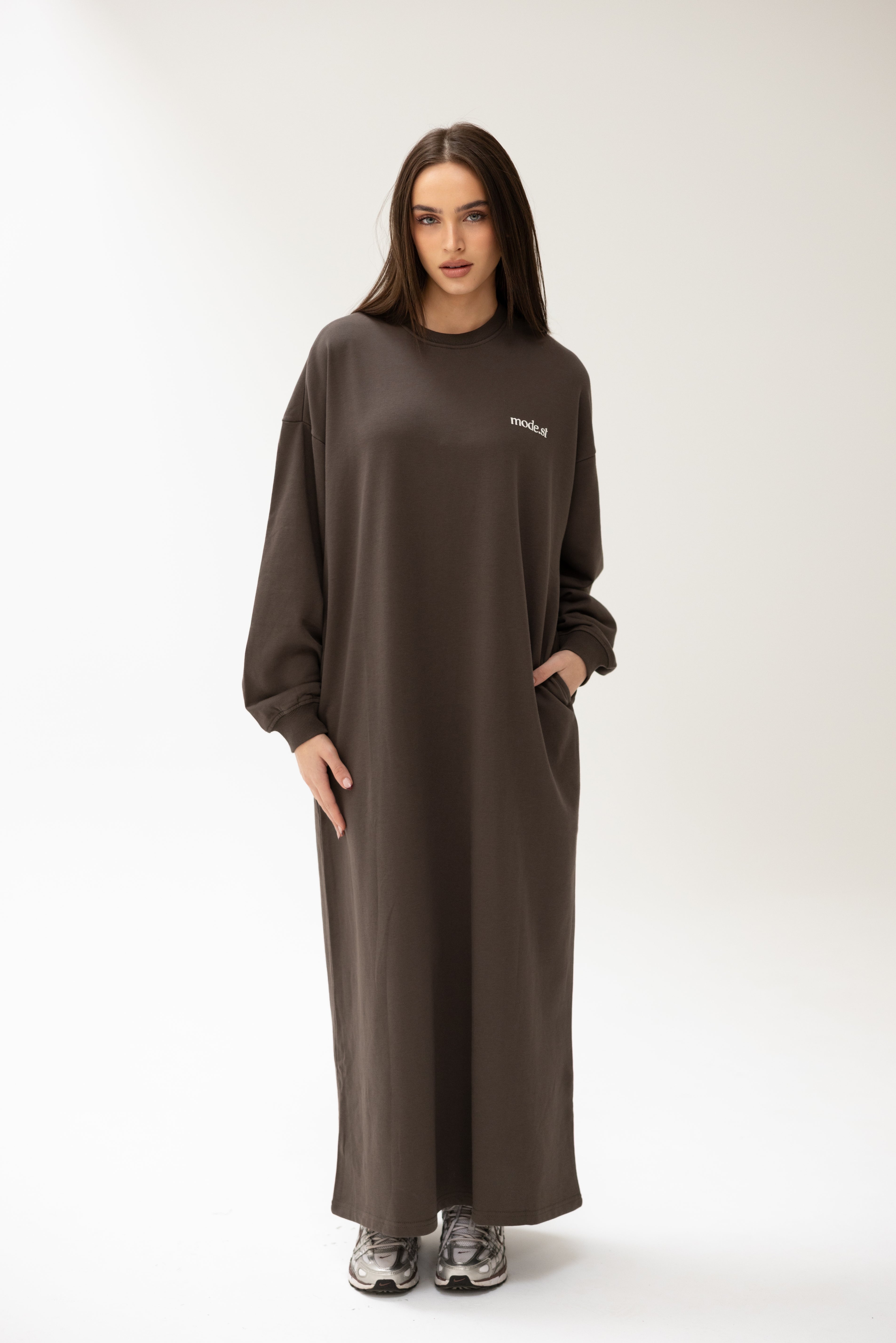 MODE.ST SWEATER DRESS - Pebble Grey