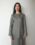 Asymmetrical Linen Skirt Set - Sage