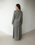 Asymmetrical Linen Skirt Set - Sage