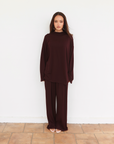 Oversized Jersey Set - Dark Cherry