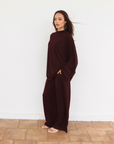 Oversized Jersey Set - Dark Cherry