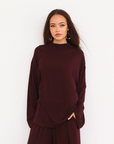 Oversized Jersey Set - Dark Cherry