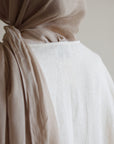 Mode.st Linen Open Abaya - Oat