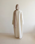 Mode.st Linen Open Abaya - Oat