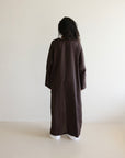 Mode.st Linen Open Abaya - Chocolate