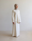 Asymmetrical Linen Skirt Set - Oat