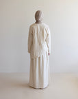 Asymmetrical Linen Skirt Set - Oat