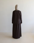 Asymmetrical Linen Skirt Set -  Chocolate