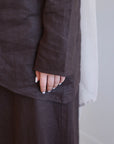 Asymmetrical Linen Skirt Set -  Chocolate