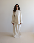 Asymmetrical Linen Skirt Set - Oat