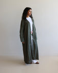 Mode.st Linen Open Abaya - Forest