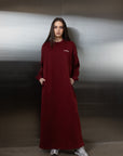 MODE.ST FLEECE SWEATER DRESS - Maroon