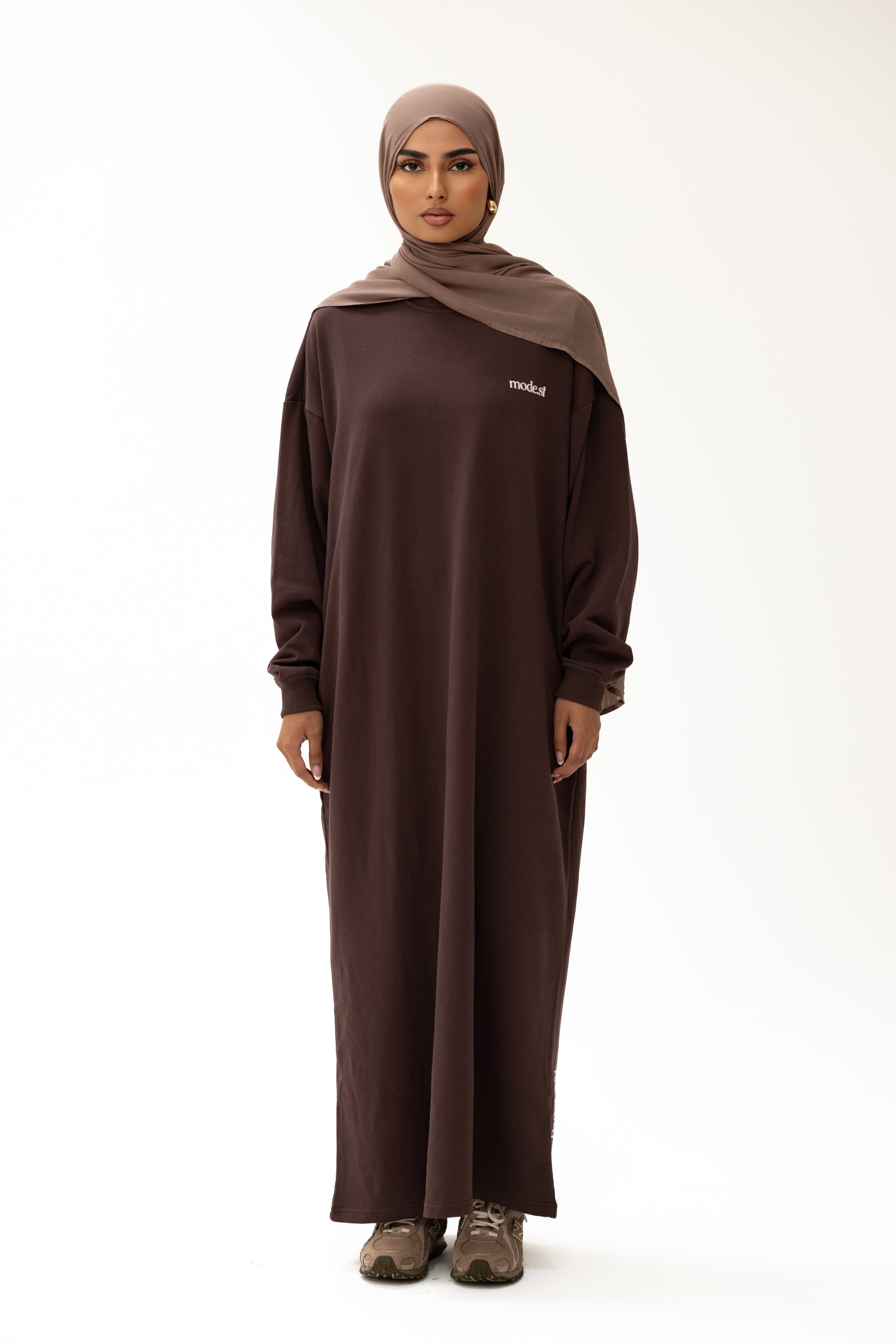 MODE.ST SWEATER DRESS - Mahogany