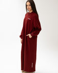 MODE.ST FLEECE SWEATER DRESS - Maroon