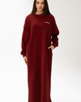 MODE.ST FLEECE SWEATER DRESS - Maroon