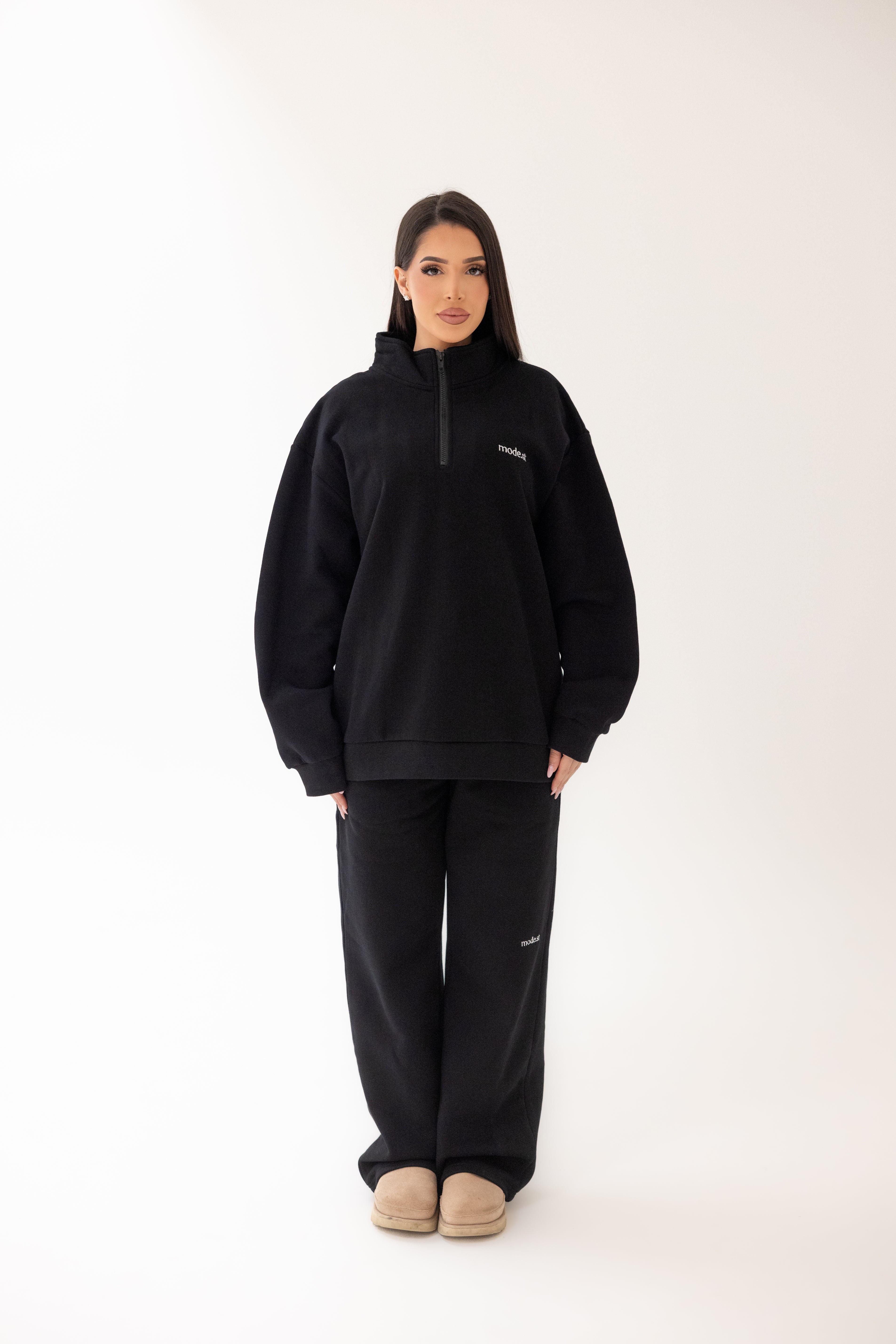 Mode.st 1/4 Zip Jumper - Black